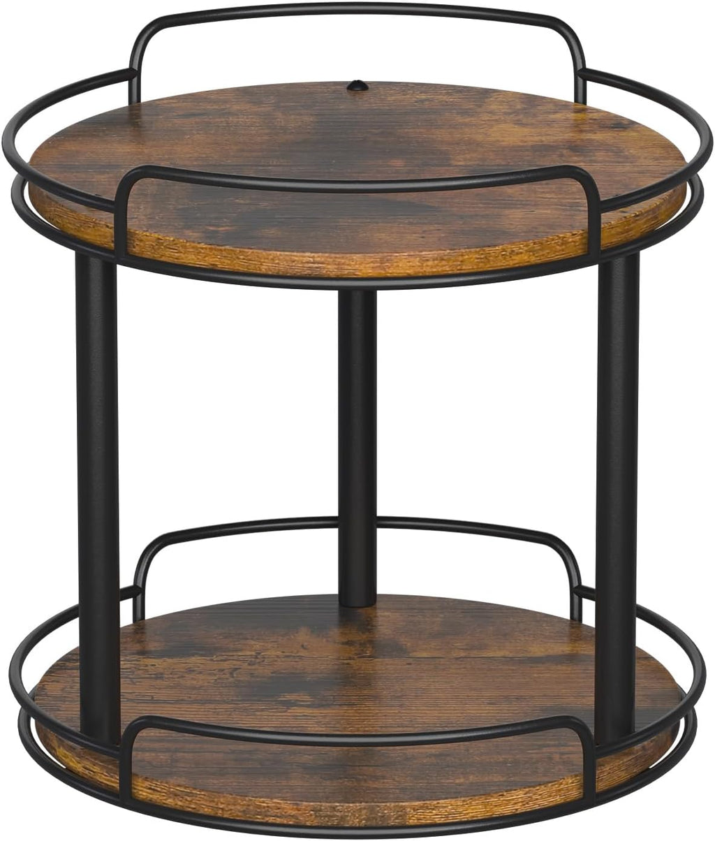 2-Tier Lazy Susan Spice Rack, Rotating Organizer