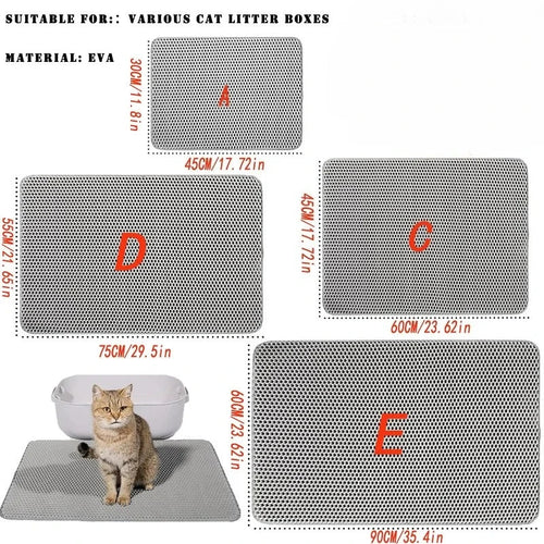 Cat Litter Trapping Mat, Honeycomb Double Layer