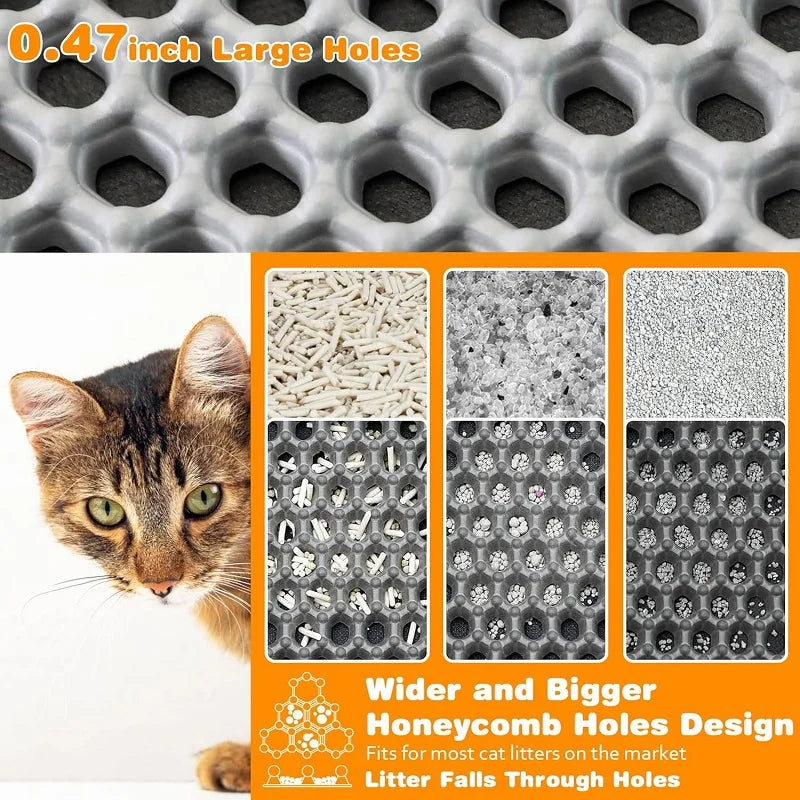 Cat Litter Trapping Mat, Honeycomb Double Layer