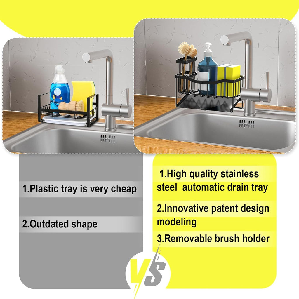 Kitchen Sink Caddy 2-Pack with Self-Draining Tray