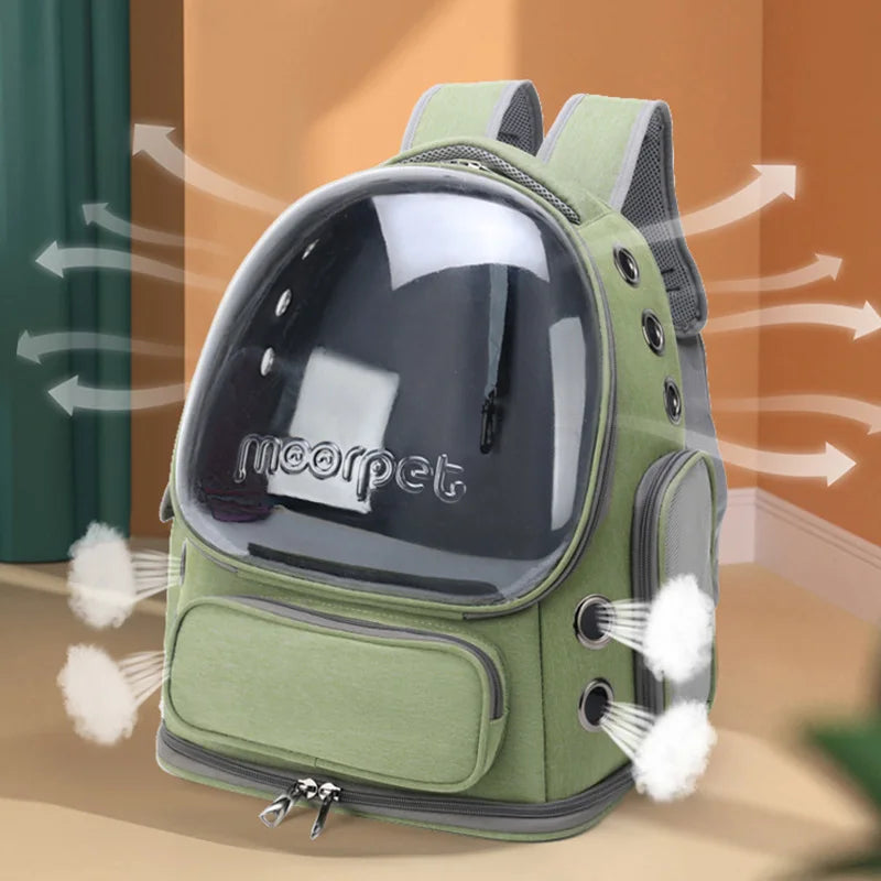 Cat Travel Backpack with Ventilated Bubble Window