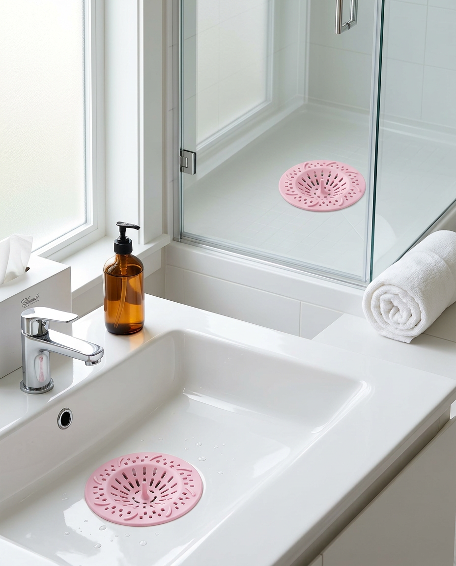 Silicone drain hair catcher lifestyle detail