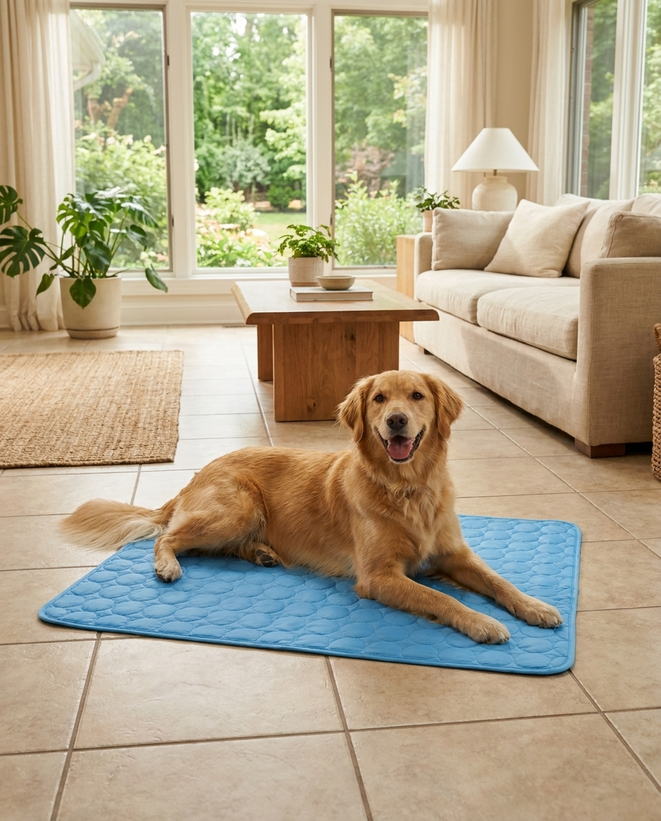 Cooling mat lifestyle scene in home