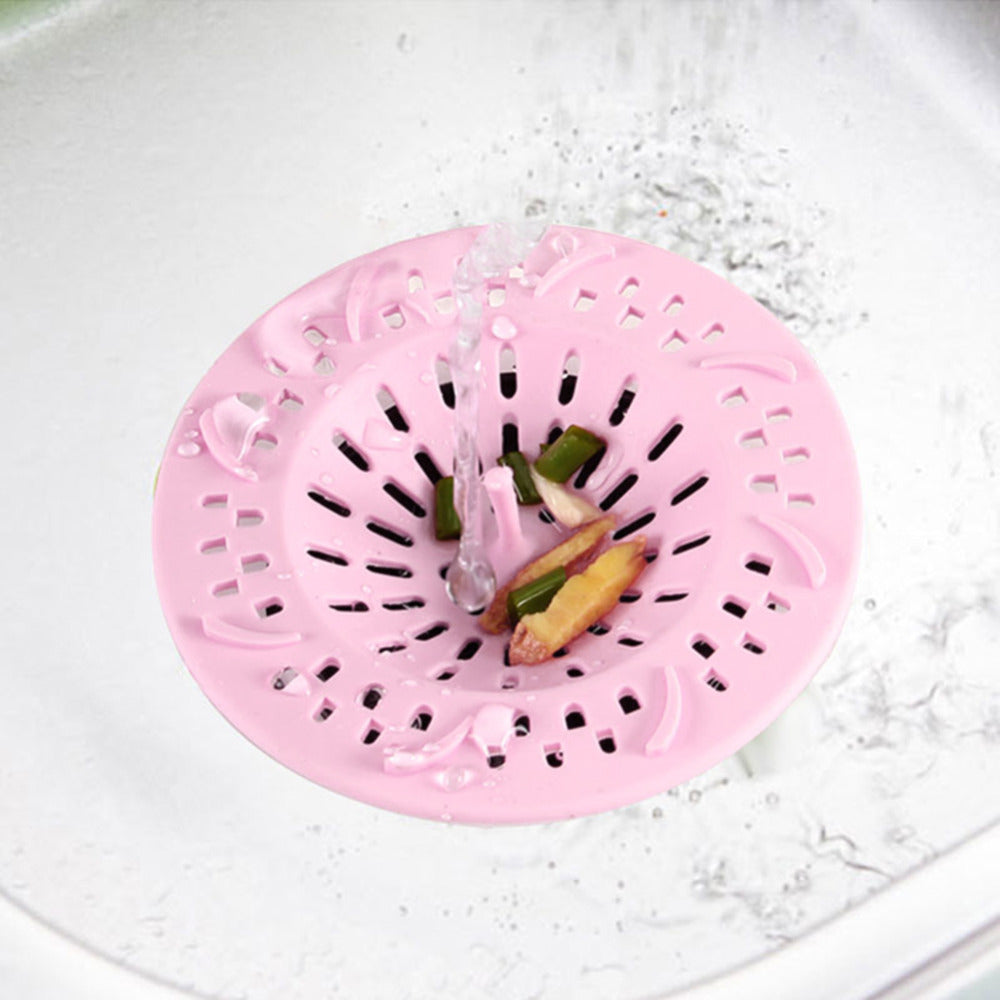 Silicone Drain Hair Catcher 3-Pack, Universal Sink Strainer