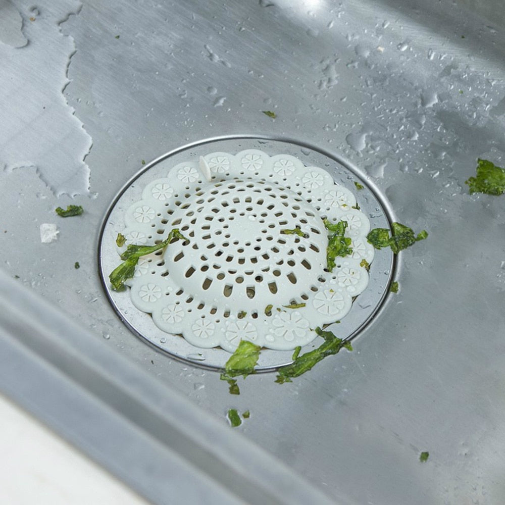 Silicone Drain Hair Catcher 3-Pack, Universal Sink Strainer